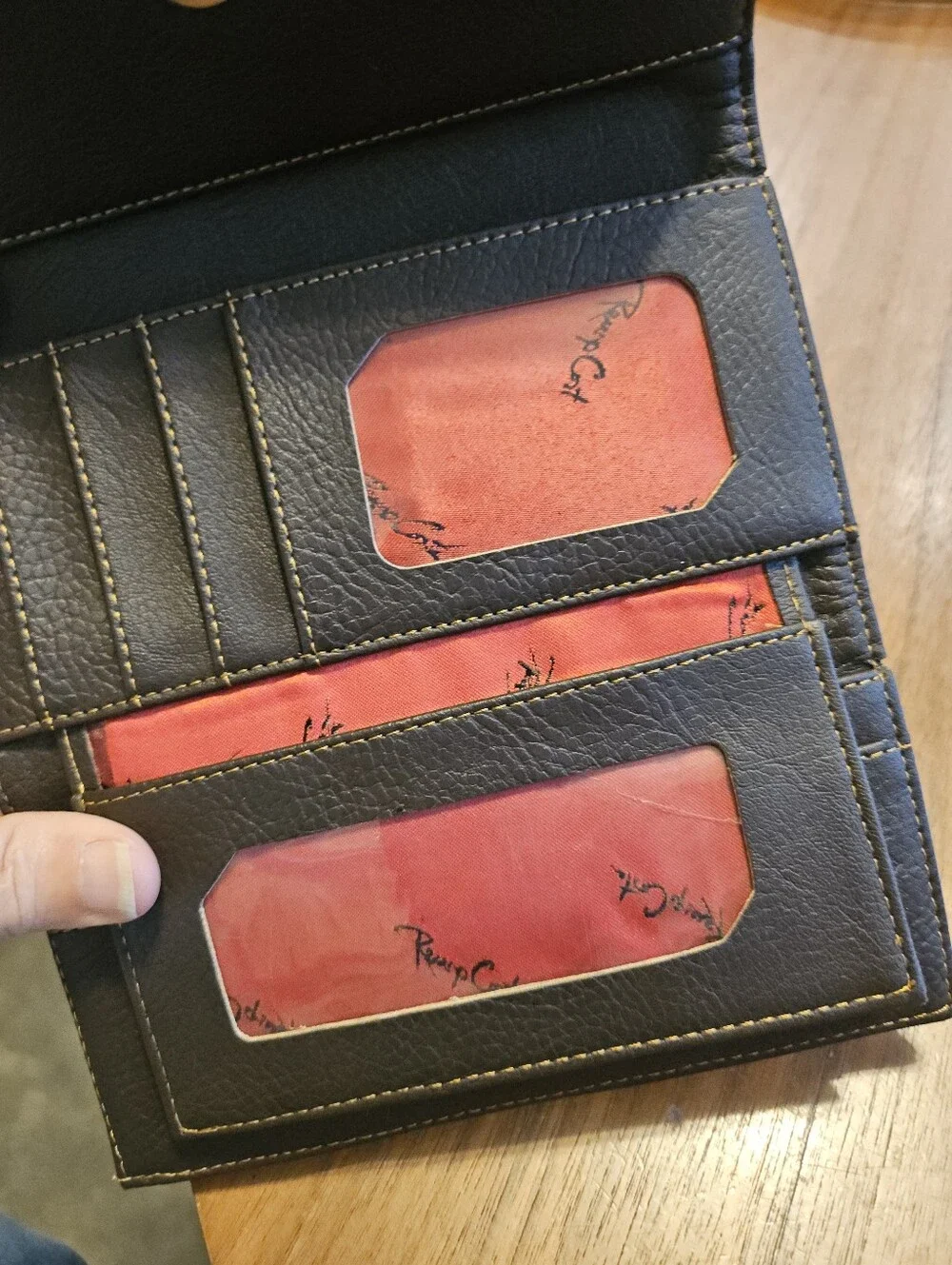 Vintage Renzo Costa Multi Brown Leather Wallet Checkbook Credit Cards